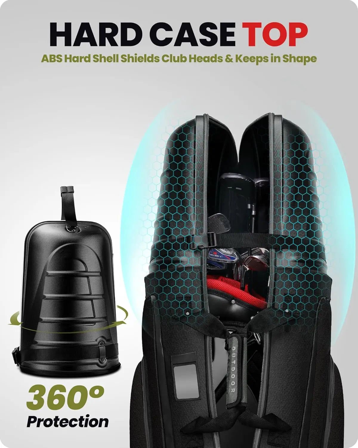 Golf Travel Bag with Wheels and Hard Top, Lightweight for Easy Maneuver, Protects Clubs on Airlines