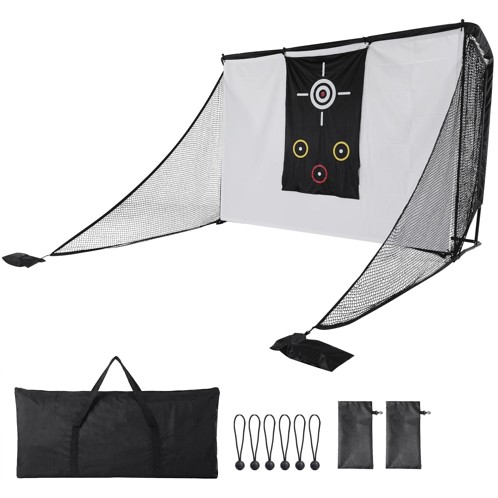 10x7ft Golf Hitting Net with 2 Side Barriers & Storage Bag Golf Practice Hitting Net for Golfers Backyard Driving Chipping Swing