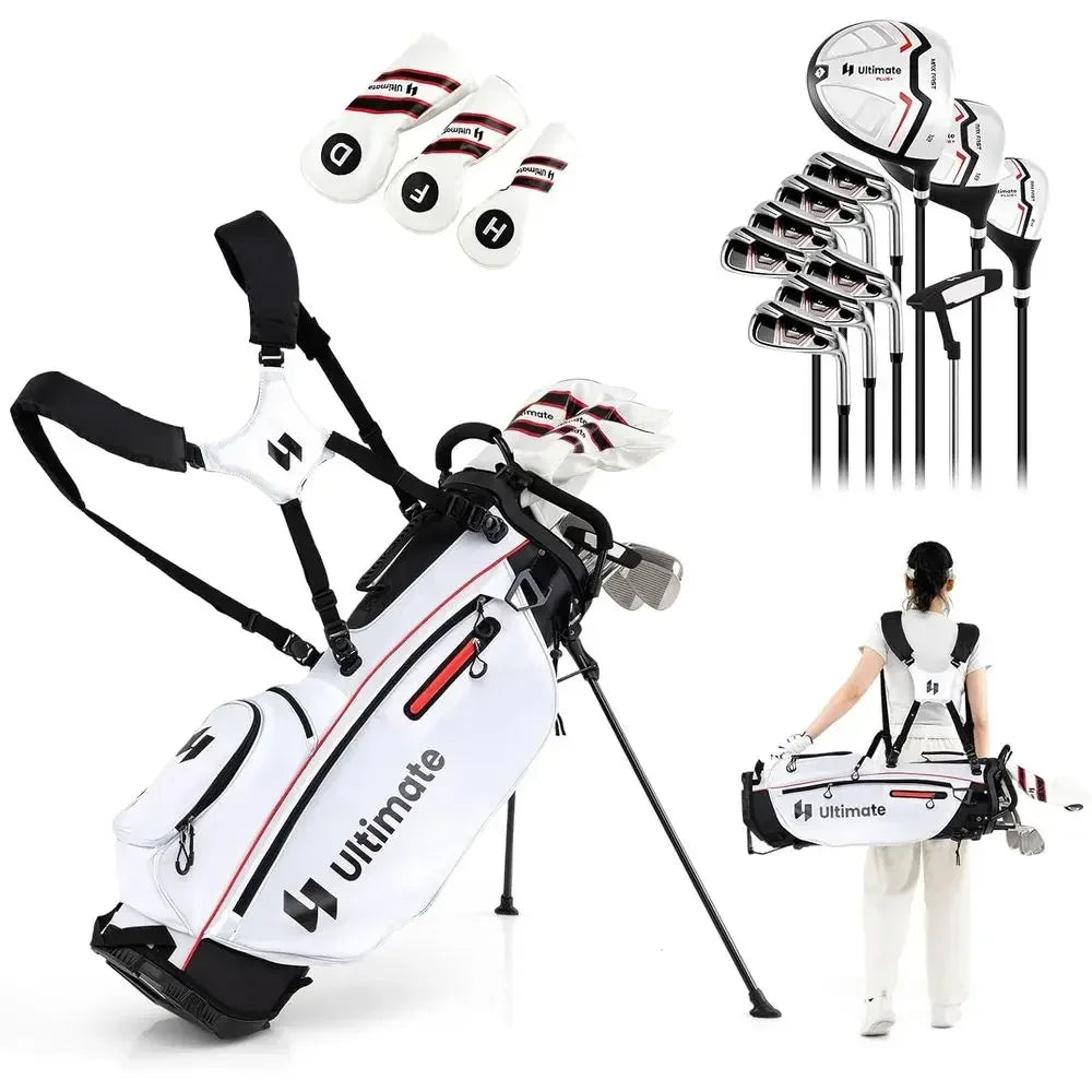 Women's 12-Piece Golf Club Set with Stand Bag, 460cc Driver, Hybrid, Irons, Putter, Right-Handed Complete Set