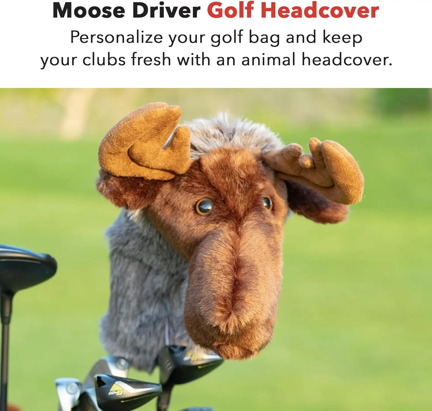Premium Moose Driver Headcover for Golf Clubs | Funny Animal Design | Durable Protection for Men and Women