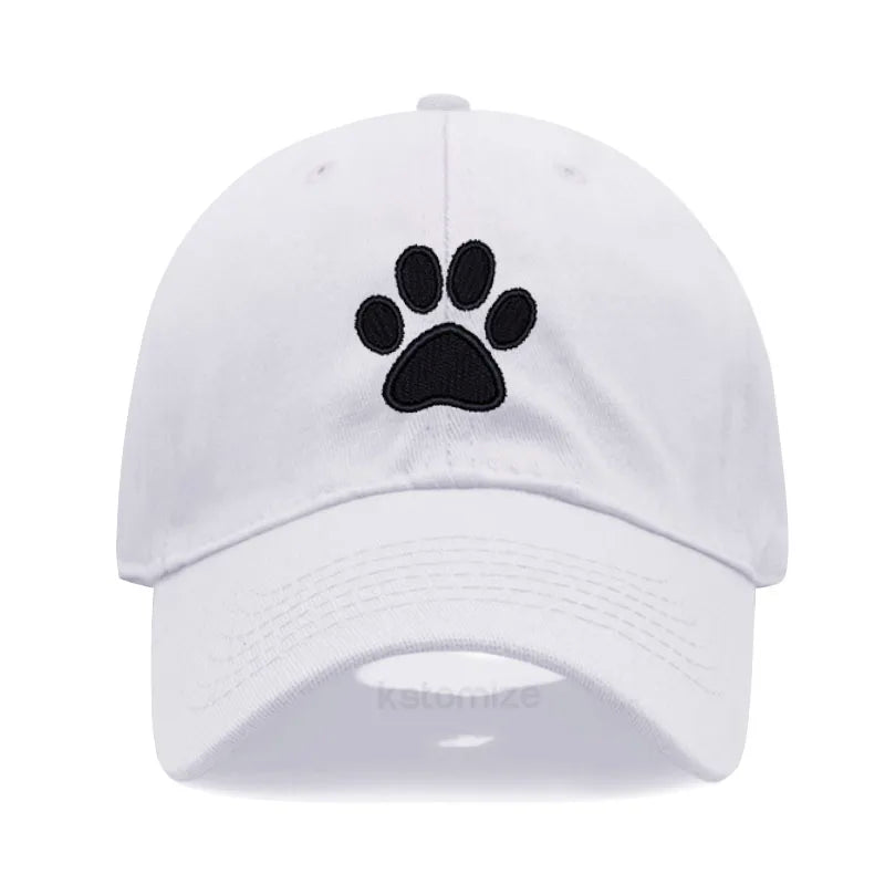 Dog Paw Embroidered Baseball Cap for Women Men Fashion Adjustable Washed Cotton Dad Hat Unisex Classic Golf Caps
