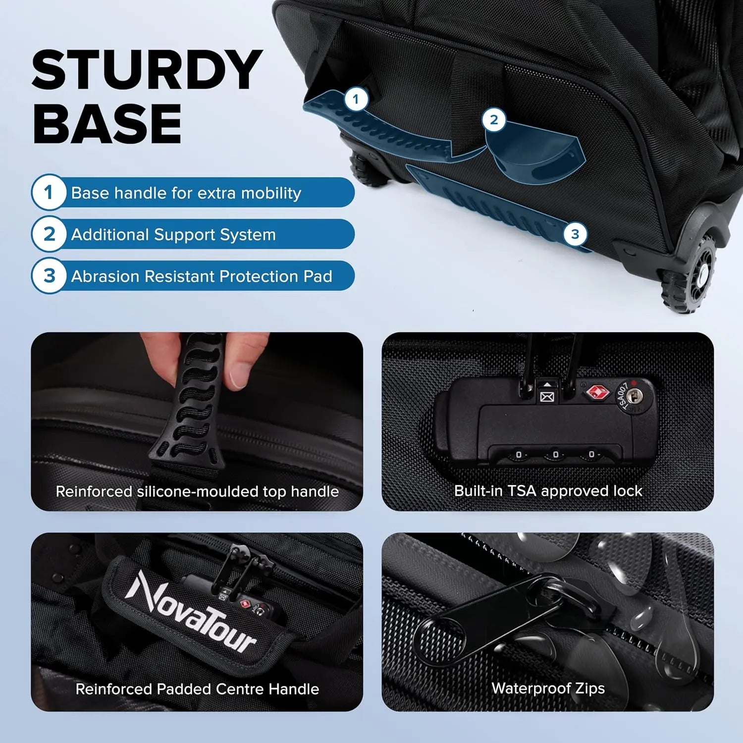 Hard Golf Travel Case with TSA Lock, Waterproof Zippers, Lightweight Design for Maximum Club Protection