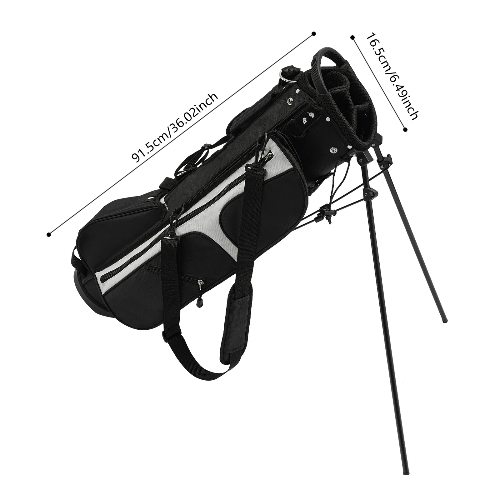 Golf Club Stand Bag with 3 Dividers 5 Pockets, Waterproof Nylon Adjustable Legs for Stability, Lightweight for Men and Women
