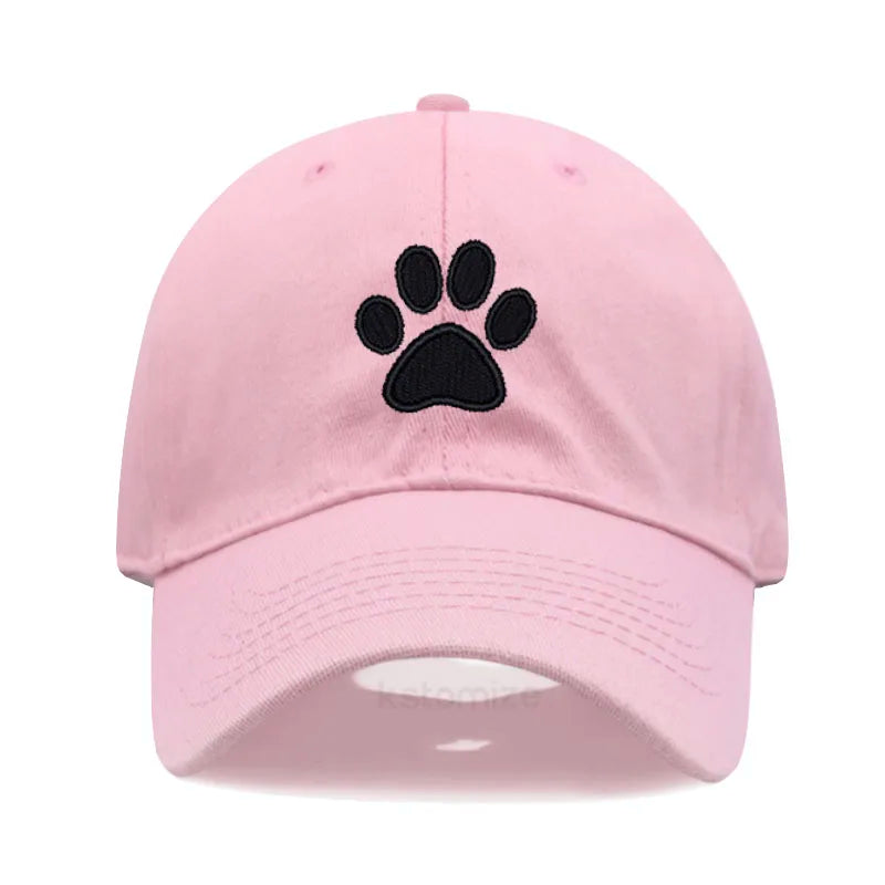 Dog Paw Embroidered Baseball Cap for Women Men Fashion Adjustable Washed Cotton Dad Hat Unisex Classic Golf Caps