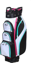 Vintage 80s Retro Golf Bag for Women in Black, White, Teal & Pink - Premium Quality