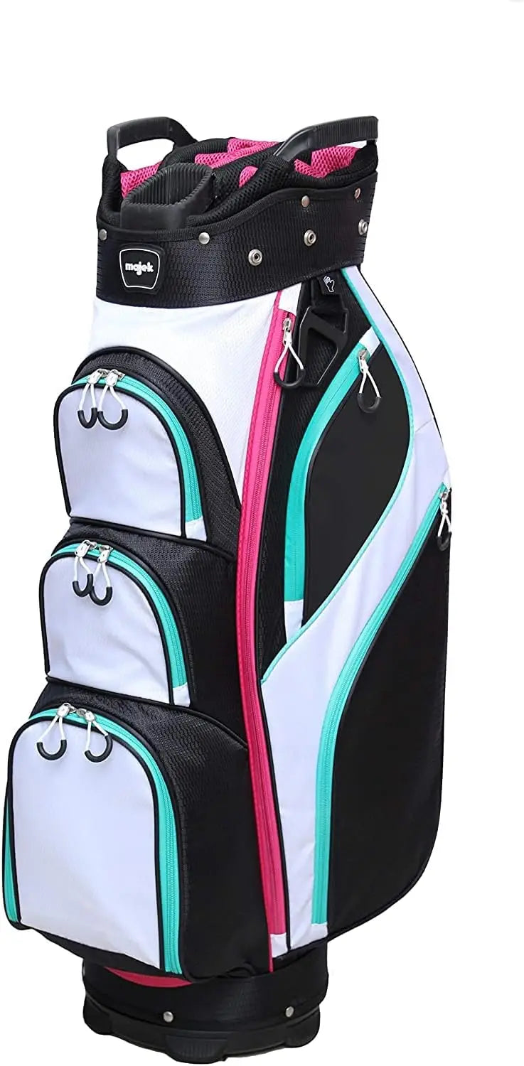 Vintage 80s Retro Golf Bag for Women in Black, White, Teal & Pink - Premium Quality