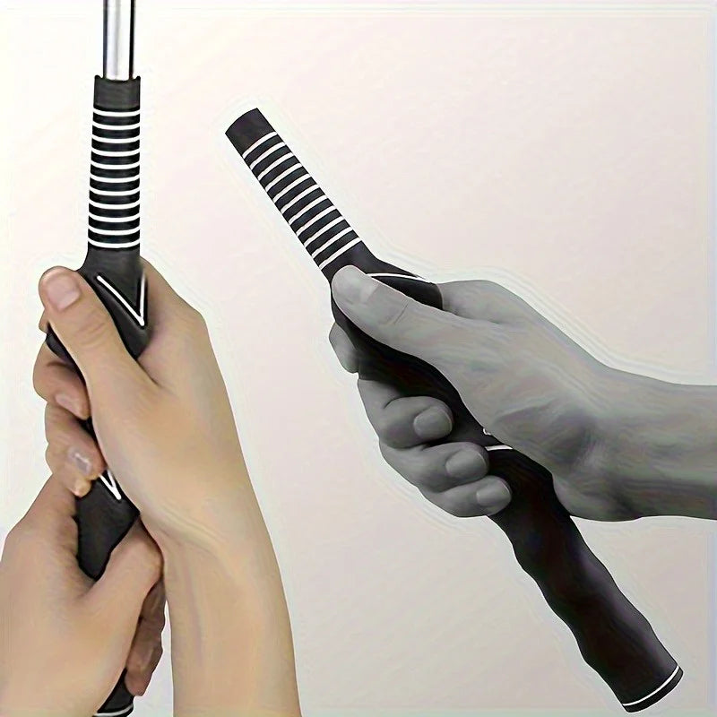 Durable Golf Rubber Hand Shape Grip Exercise Pole Grip Swing Training Outdoor Golf Position Practice Tools