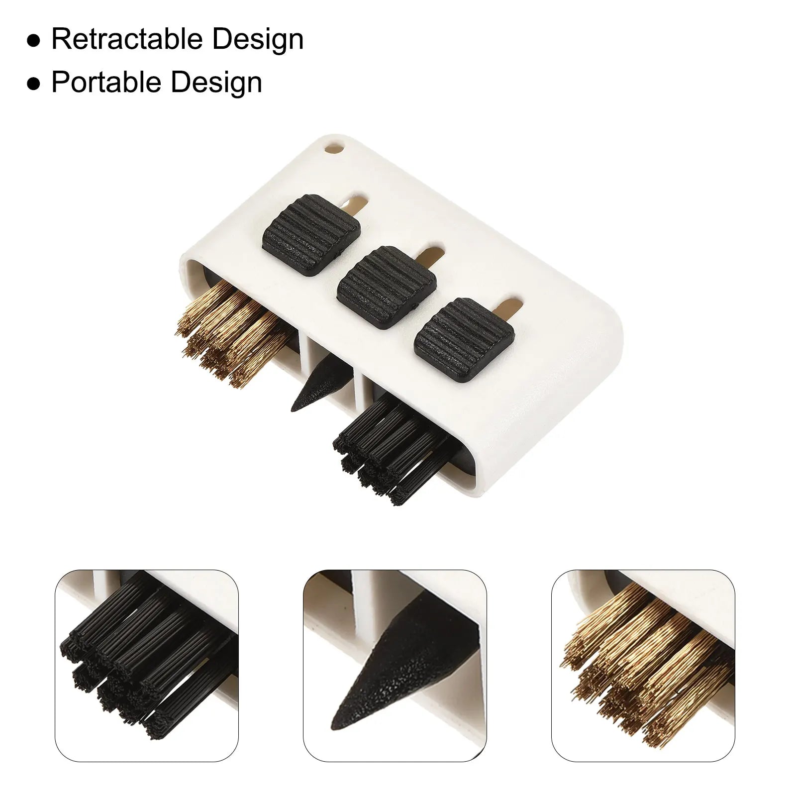 Golf Club Brush 3 in 1 Portable Retractable Dust Groove Cleaner, Pack of 3