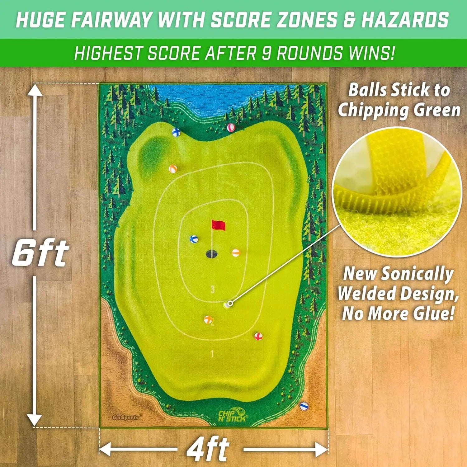 Giant Golf Games Set with Balls and Chipping Mat - Choose Classic, Darts or Islands Style