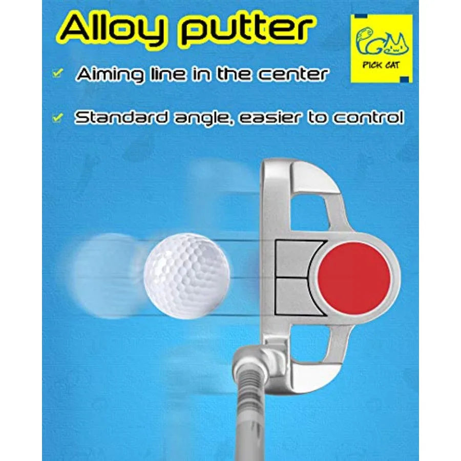 Junior Golf Club Complete Set for 5 Golf Clubs with Stand Bag and 2 Headcovers for Boys Girls Right Hand - Perfect for Young Go
