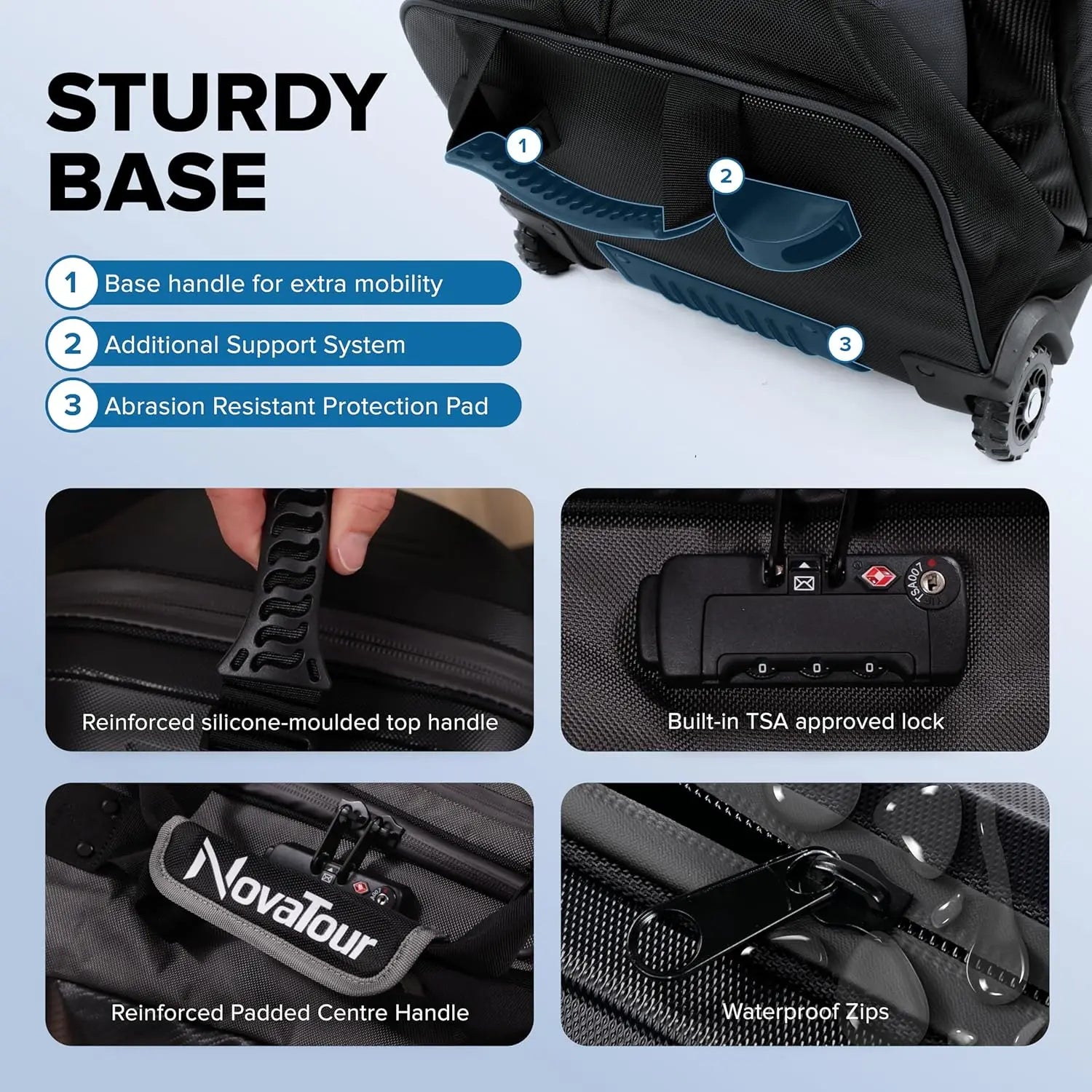 Hard Golf Travel Case with TSA Lock, Waterproof Zippers, Lightweight Design for Maximum Club Protection