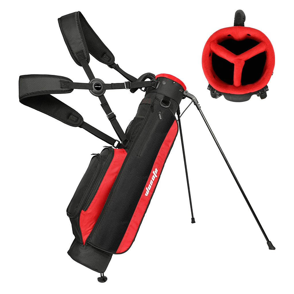 Lightweight Golf Stand Bag for Driving Range & Executive Courses, 2/3 Way Divider Sunday Carry Bag with Auto-Pop Stand, 5 Pocket