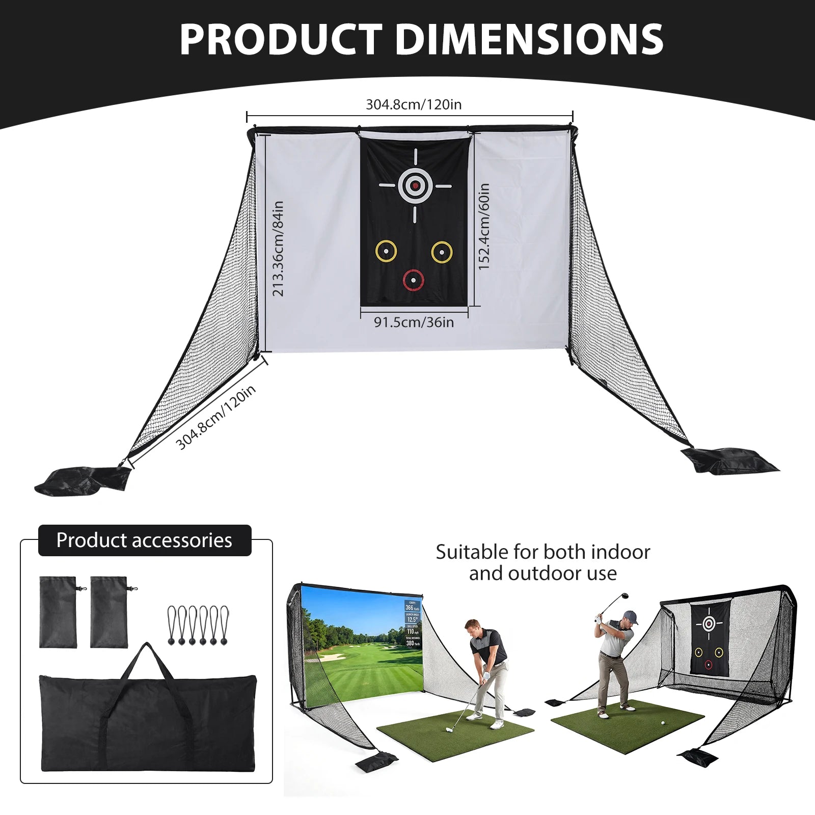 Golf Hitting Practice Net 10x7ft Side Barriers Golf Training Net For Indoor Outdoor Backyard Driving Chipping Swing Practice ﻿