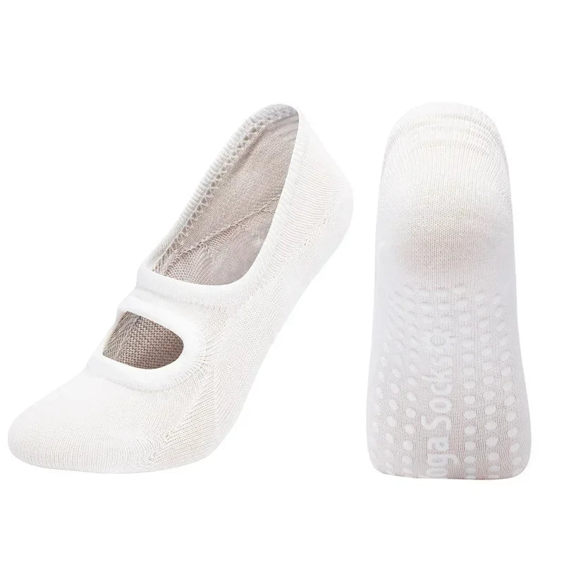 Silicone Non-slip Yoga Socks for Women Girls Large Size Backless Breathable Sports Socks Cotton Invisible Floor Pilates Socks
