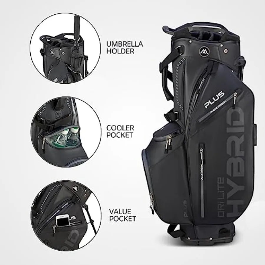 Dri Lite Hybrid Plus 14 Way Divider Golf Stand Bag Waterproof Lightweight Dual Strap Fits Push Carts