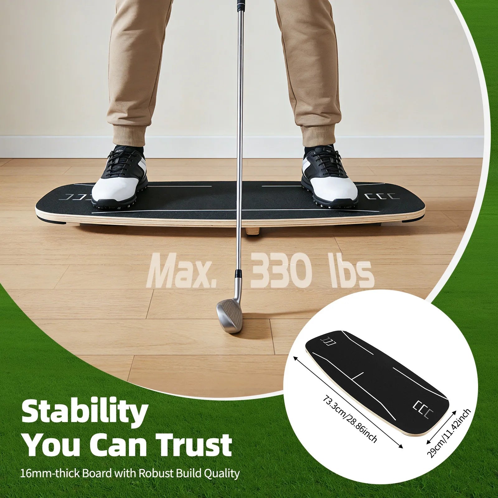Golf Pressure Plate Weight Shift Balance Board Swing Trainer for Indoor Outdoor Use Enhancing Stability and Power