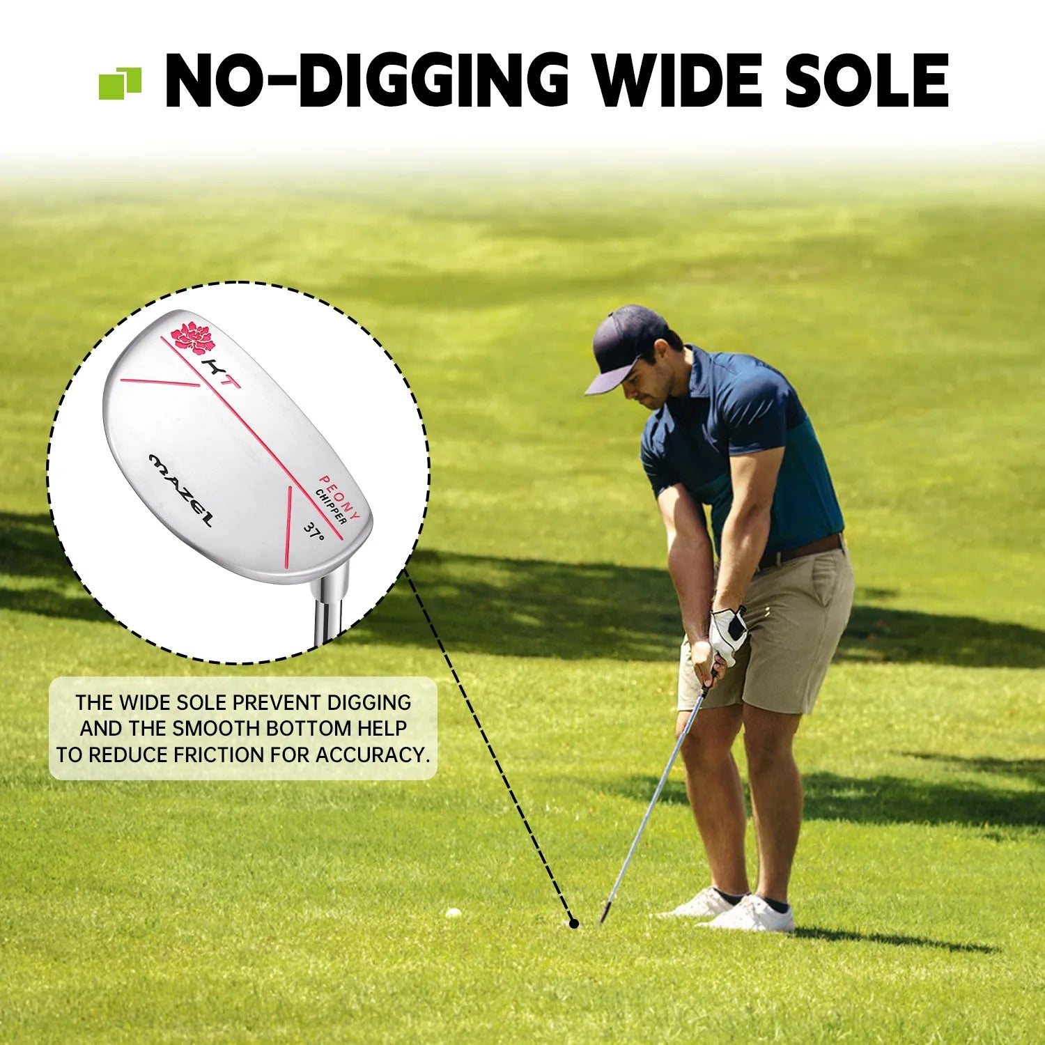 MAZEL Chipper Golf Club Pitching Wedge for Men & Women,37 Degree,Improve Short Game,Right Hand