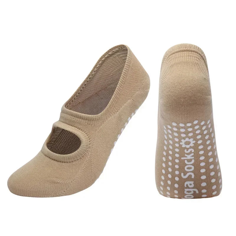 Silicone Non-slip Yoga Socks for Women Girls Large Size Backless Breathable Sports Socks Cotton Invisible Floor Pilates Socks
