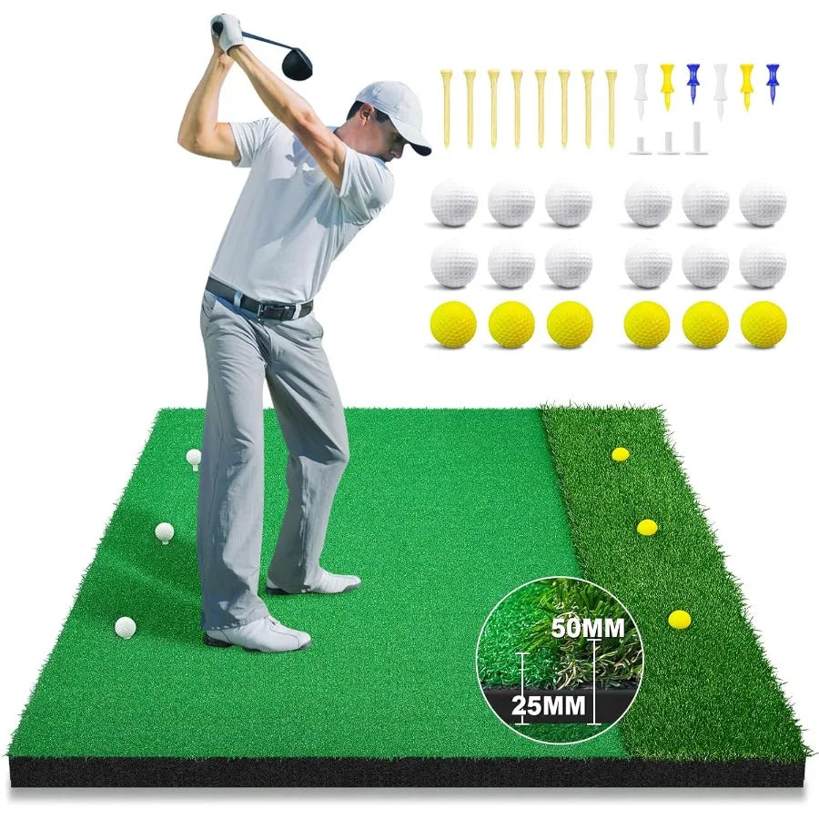 Thickened 45mm 50mm Dual Turf Golf Hitting Mat for Outdoor and Indoor Use Premium Swing and Chipping Training Turf Mat Designed