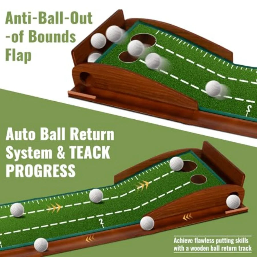 Indoor Golf Putting Mats for Home Office and Outdoor Use WrinkleFree Design with Auto Ball Return Luxurious Velvet Surface on D