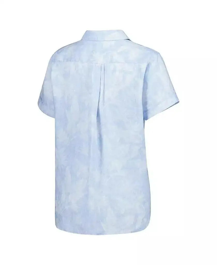 Tommy Bahama | Women's Light Blue Texas Longhorns Legacy Leaves Camp Button-Up Shirt