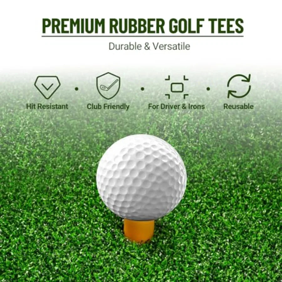 4in1 Golf Hitting Mat for Indoor and Outdoor Use: Realistic Grass and Sand Surface for Putting Driving Chipping Practice with B