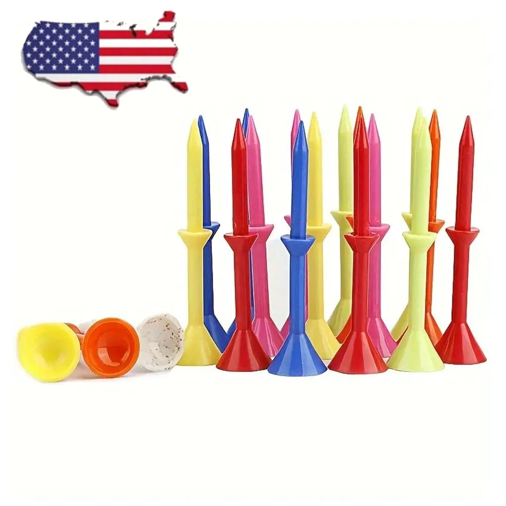50Pcs Golf Tees 3 1/4 Inch 83mm Mixed Color PVC Durable Stable Nails Reduce Friction for Golf Sports Practice Driving Range