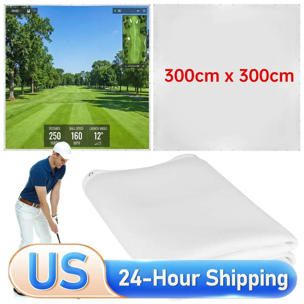 Washable Golf Impact Screen with Bungee Cords Silent Golf Practice Simulator Backdrop for Golf Training Equipment Indoor/Outdoor