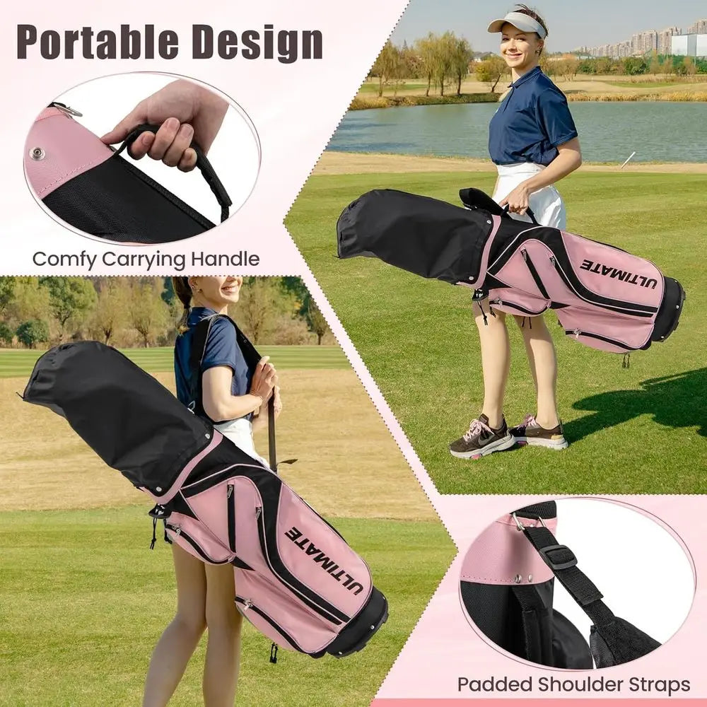 10/12 Piece Women's Golf Club Set with 460CC Driver, Fairway Wood, Hybrids, Irons, Putter - Portable Complete Set