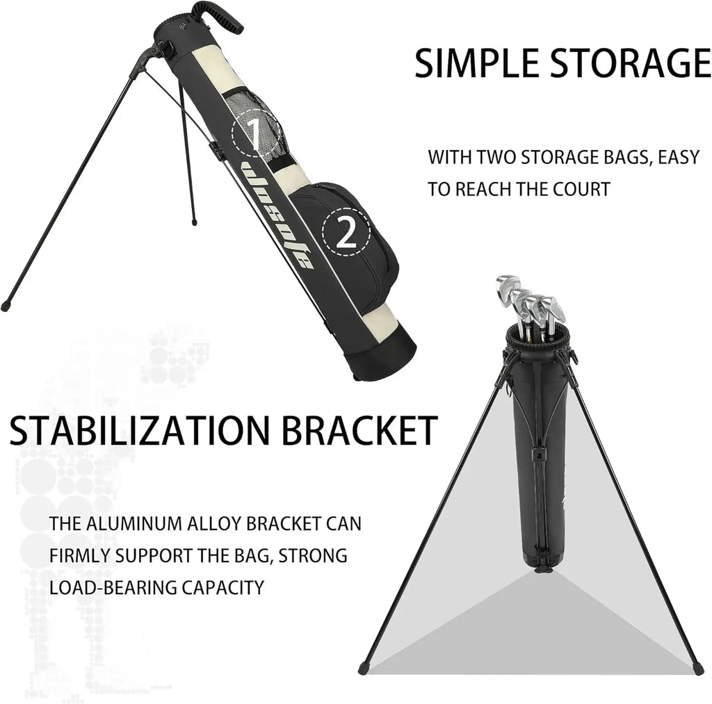 Golf Stand Bag  with Dual Shoulder Straps Ultra-Lightweight 2-Way Divider Sunday Carry Bag for 4-5 Clubs | Portable
