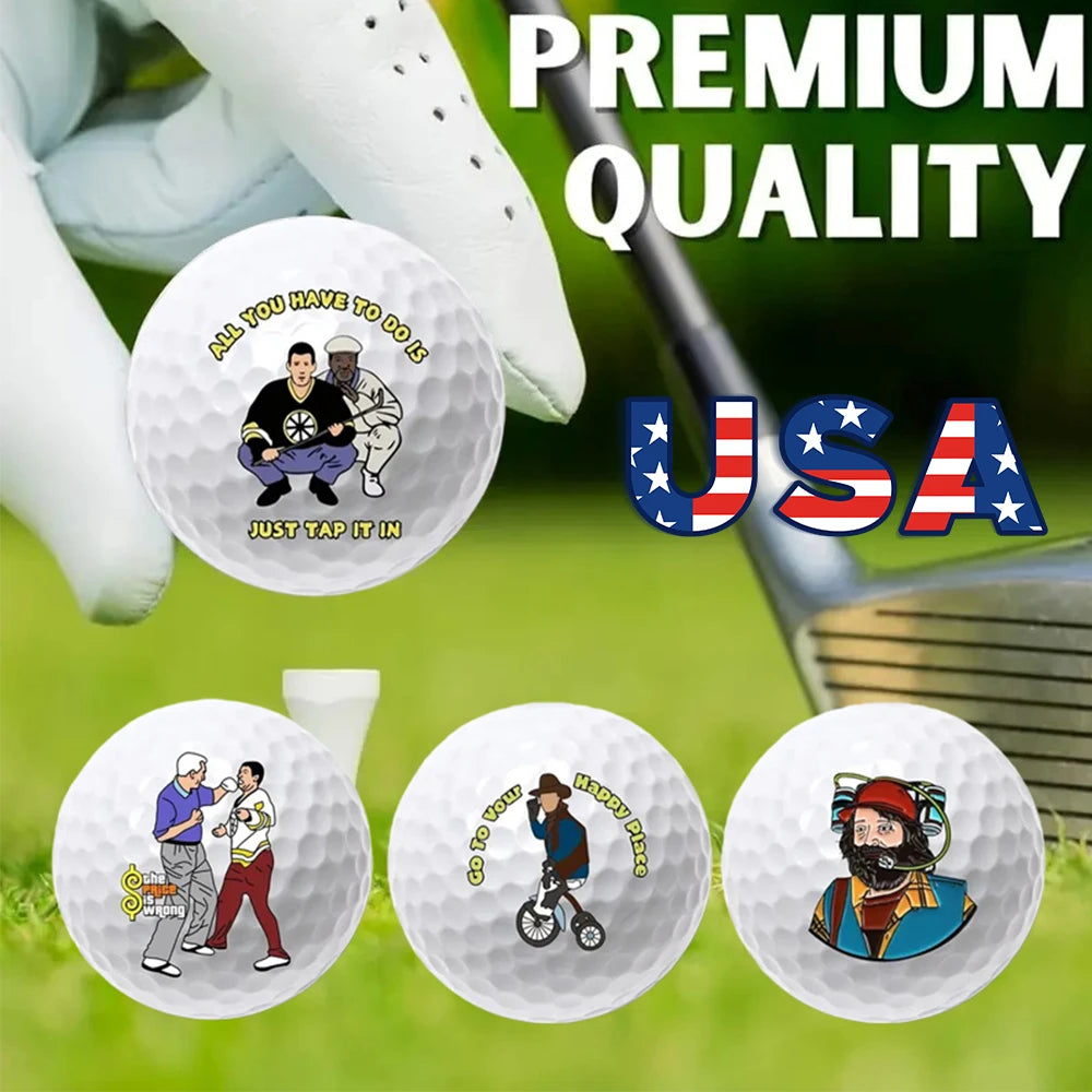 4pcs Golf Ball Golf Sports Accessories High Elasticity Unique Designs Long-distance for Golfers Christmas Gift Training Practice