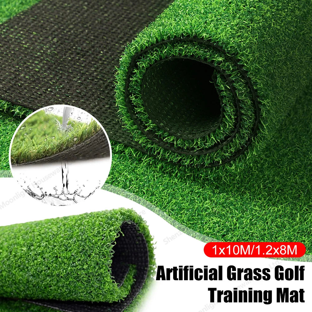 Golf Mat 1x8/1.2x8M Golf Hitting Mats for Practice Outdoor Indoor Artificial Turf Mat Garage Simulator Chipping Driving Training