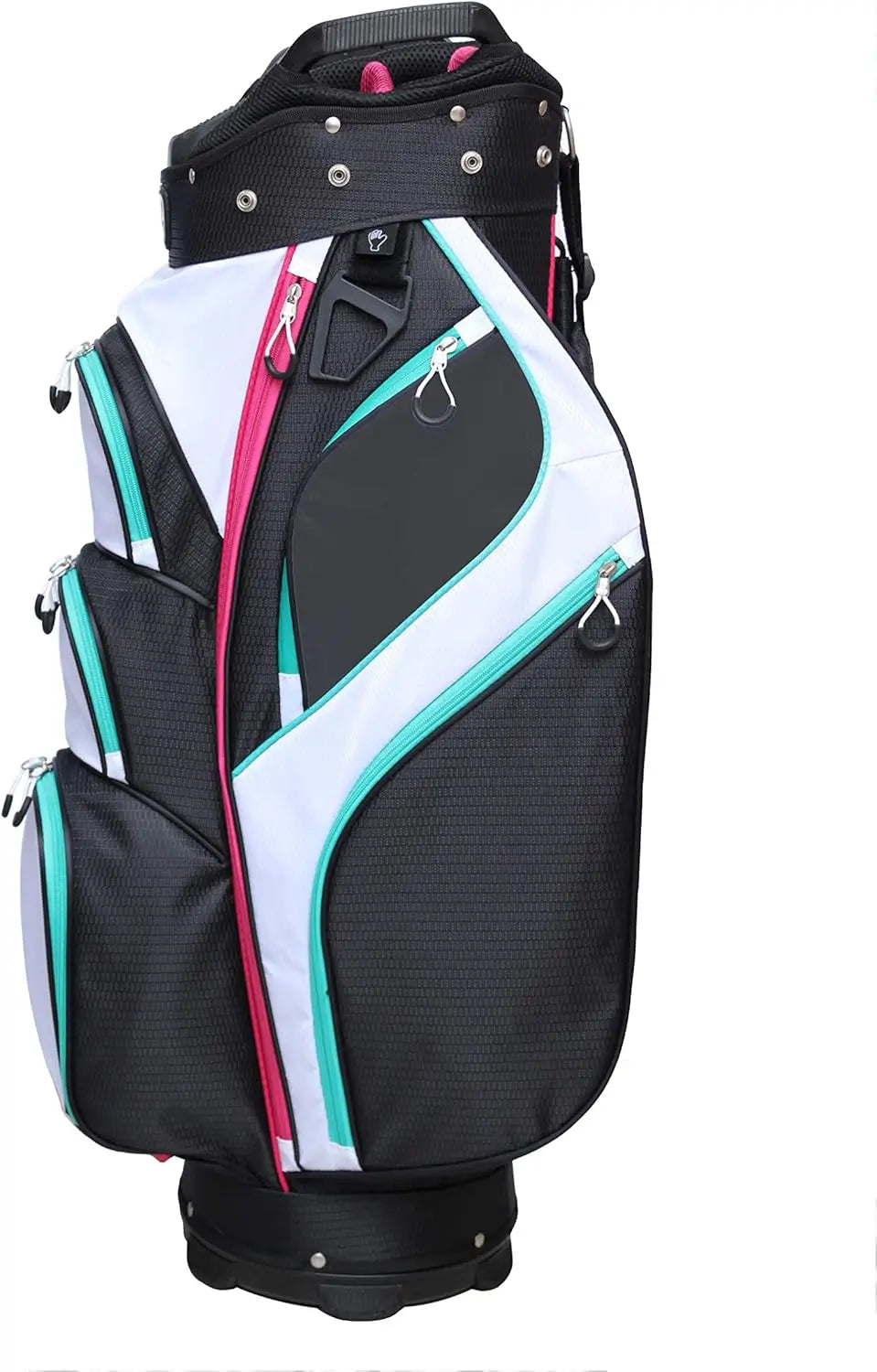 Vintage 80s Retro Golf Bag for Women in Black, White, Teal & Pink - Premium Quality
