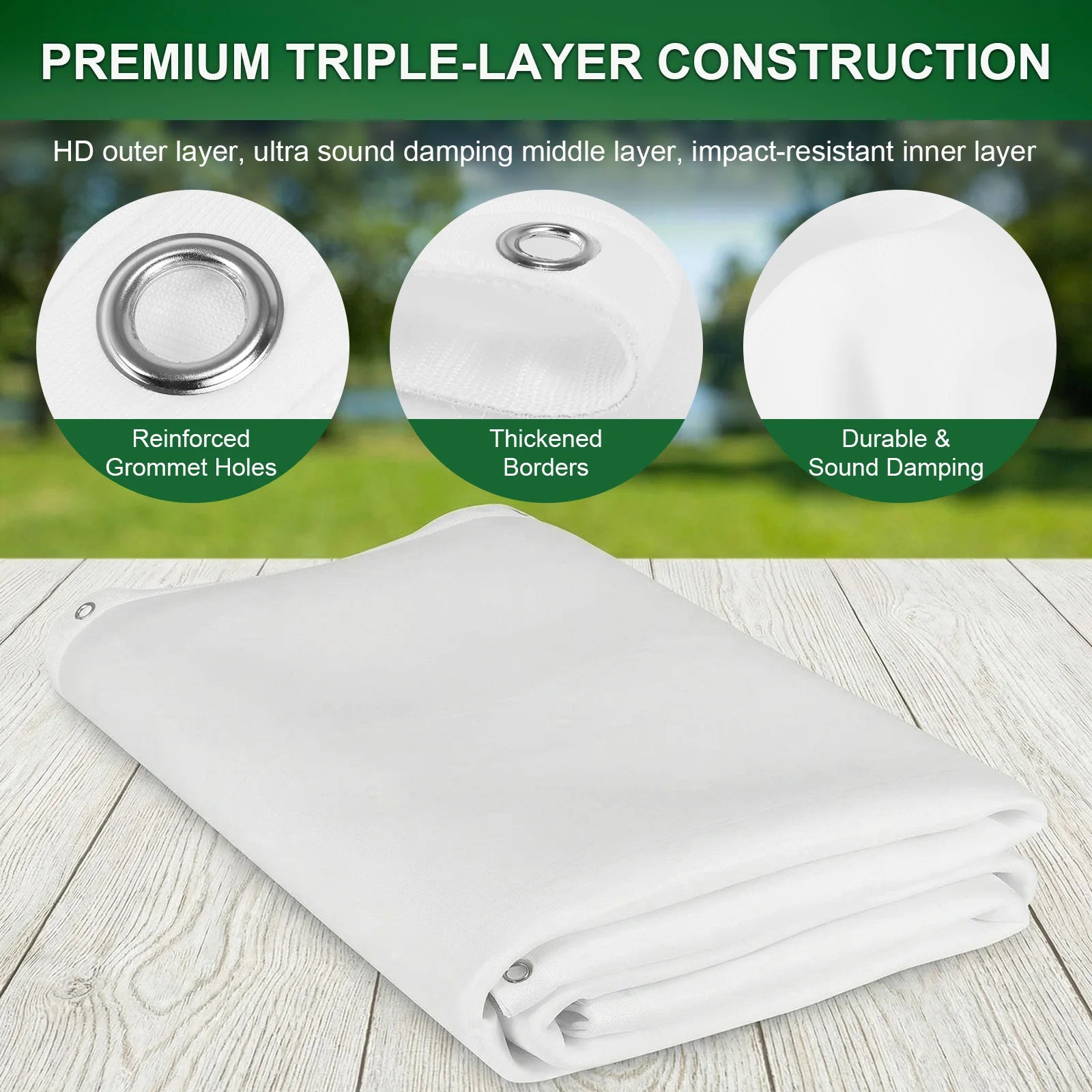 Washable Golf Impact Screen with Bungee Cords Silent Golf Practice Simulator Backdrop for Golf Training Equipment Indoor/Outdoor