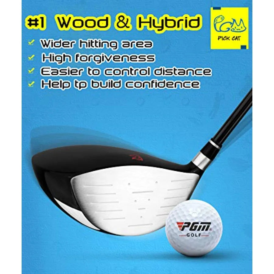 Junior Golf Club Complete Set for 5 Golf Clubs with Stand Bag and 2 Headcovers for Boys Girls Right Hand - Perfect for Young Go