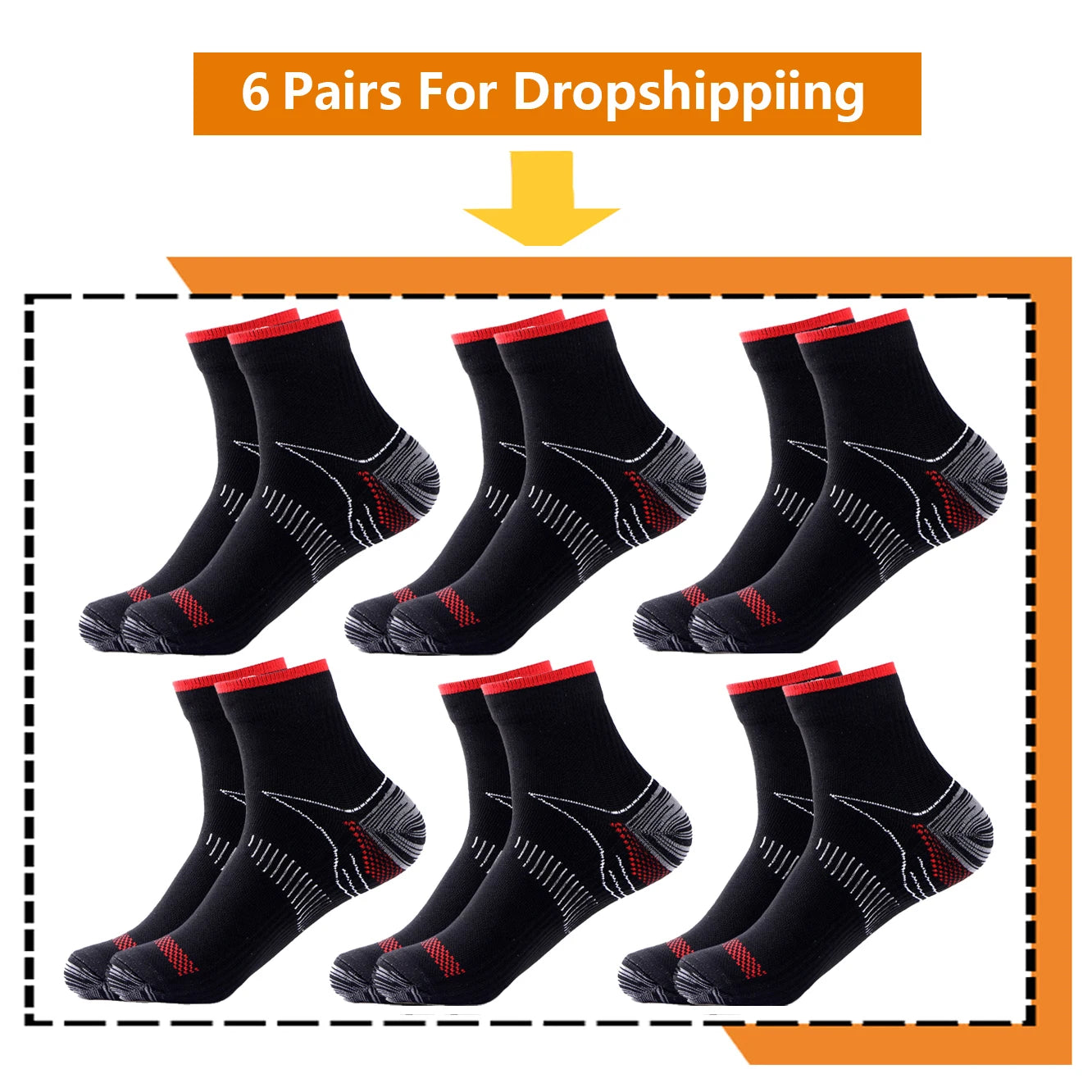 Brothock 3 Pairs For Dropshipping Compression Socks 20-30 mmHg Athletic Nylon Medical Nursing Stockings Sport