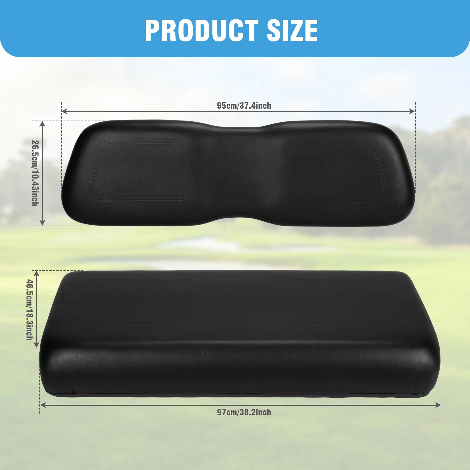 Golf Cart Front Seat Cushion 102076601 102076602 Front Seat Back and Bottom Cushion Assembly for Club Car DS 2000.5-up Models