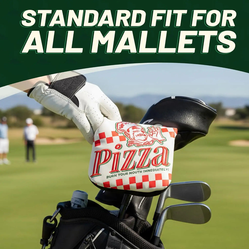 Fur-Lined Mallet Putter Cover with Magnetic Closure, Vegan Leather for Standard Golf Clubs - Funny Accessory