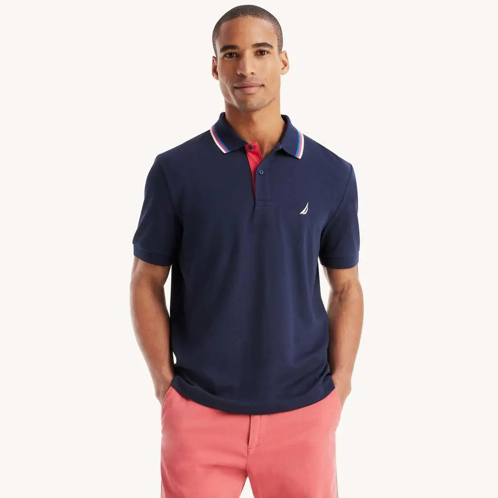 Nautica Men's Classic Fit Short Sleeve Golf Polo Shirt Casual Pique Knit Sportswear for Golf Enthusiasts