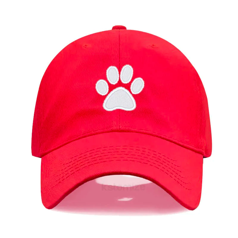 Dog Paw Embroidered Baseball Cap for Women Men Fashion Adjustable Washed Cotton Dad Hat Unisex Classic Golf Caps