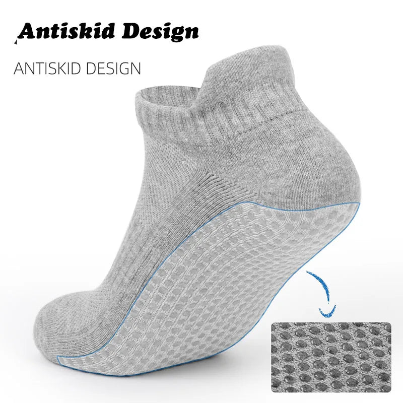 Women Men Sport Non Slip Yoga Socks with Grips Non-slip Hospital Anti Skid Ballet Pilates Fitness Exercise Terry Ankle Socks