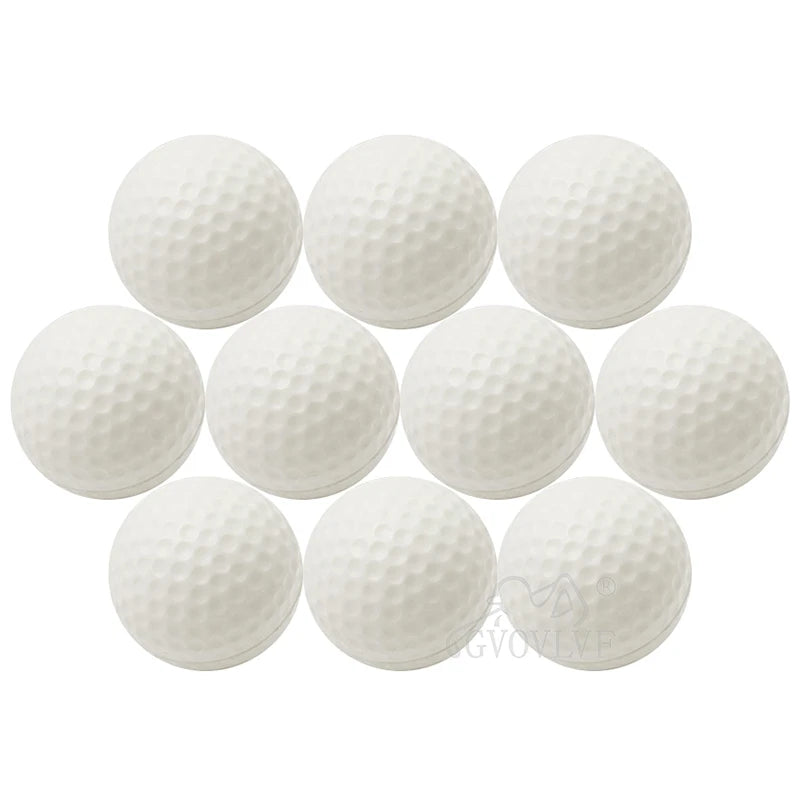 10pcs/lot Soft Indoor Practice PU Yellow Golf Balls Training Aid Drop Shipping Wholesale Gift for Golfers