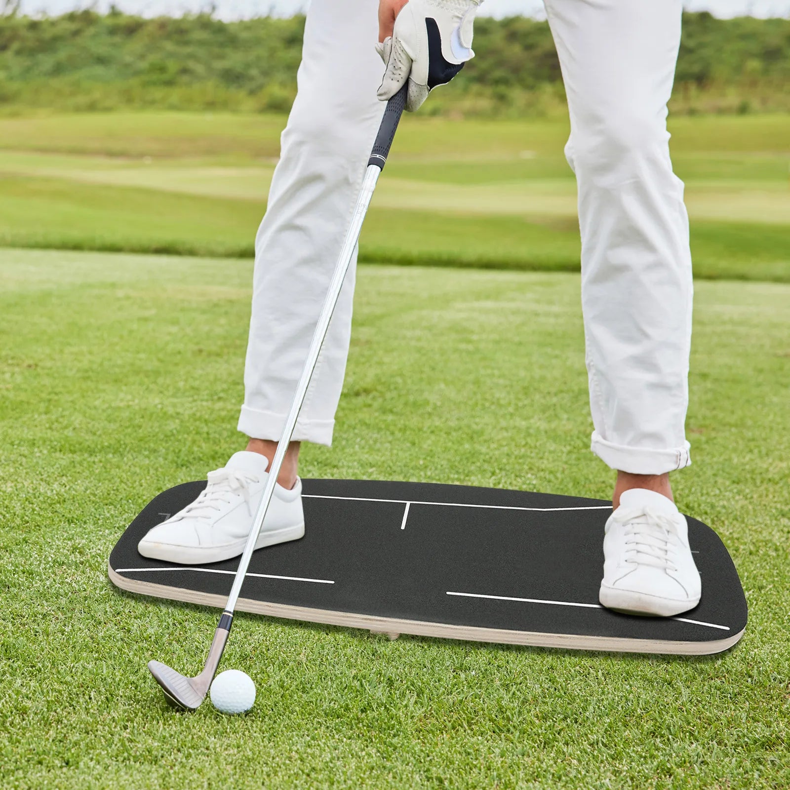 Golf Swing Trainer Pressure Plate, Golf Balance Board Wooden Wobble Board Weight Shift Golf Balance Board Weight Capacity 150kg