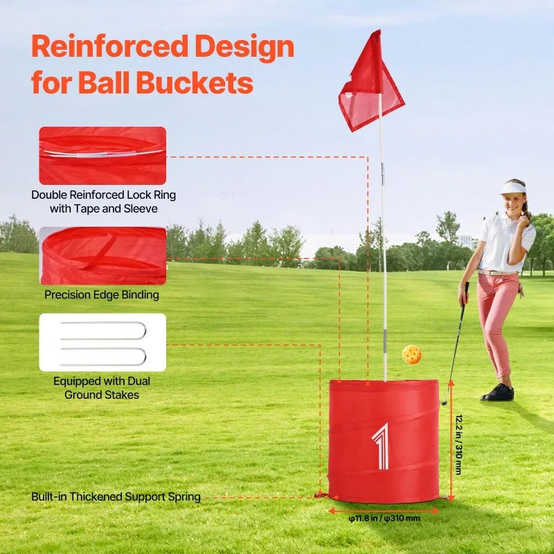 3 Hole Portable Backyard Golf Game Bucket Golf Kids Adults Outdoor Yard Patio Garden Family Sports Activity