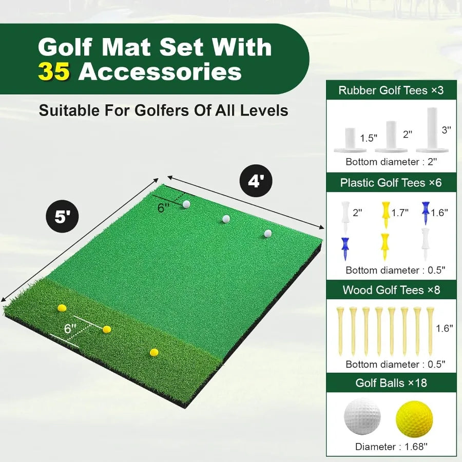Thickened 45mm 50mm Dual Turf Golf Hitting Mat for Outdoor and Indoor Use Premium Swing and Chipping Training Turf Mat Designed