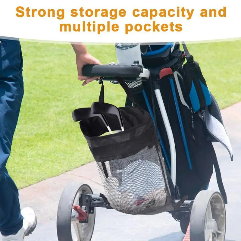 Golf Push Cart Storage Bag Mesh Lightweight Golf Storage Bags For Men Breathable Golf Bag Golf Push Cart Accessories Closure