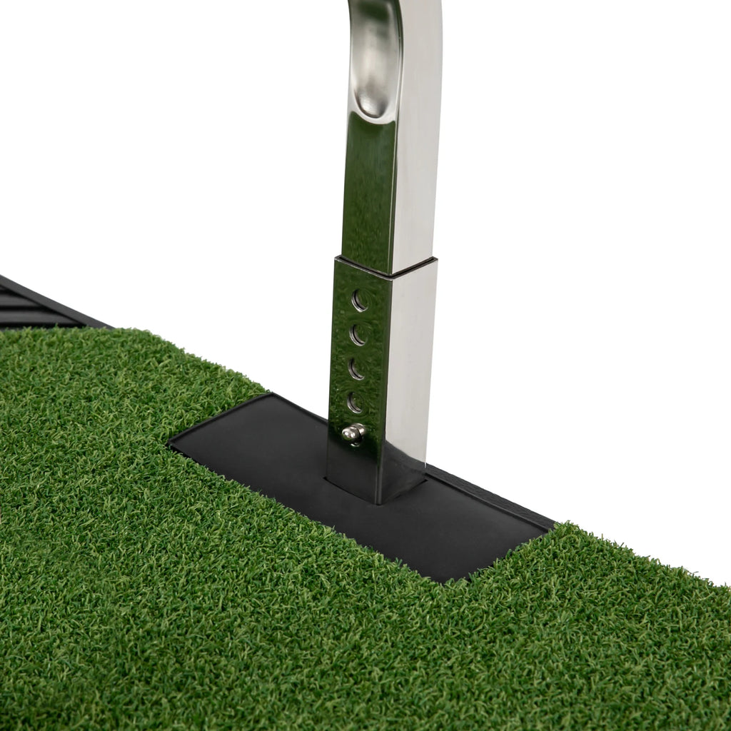 Flat Golf Swing Trainer, Golf Swing Trainer, Indoor Golf Practice Aid with 360° Auto Return, 5 Height Adjustable Tee, Foldable