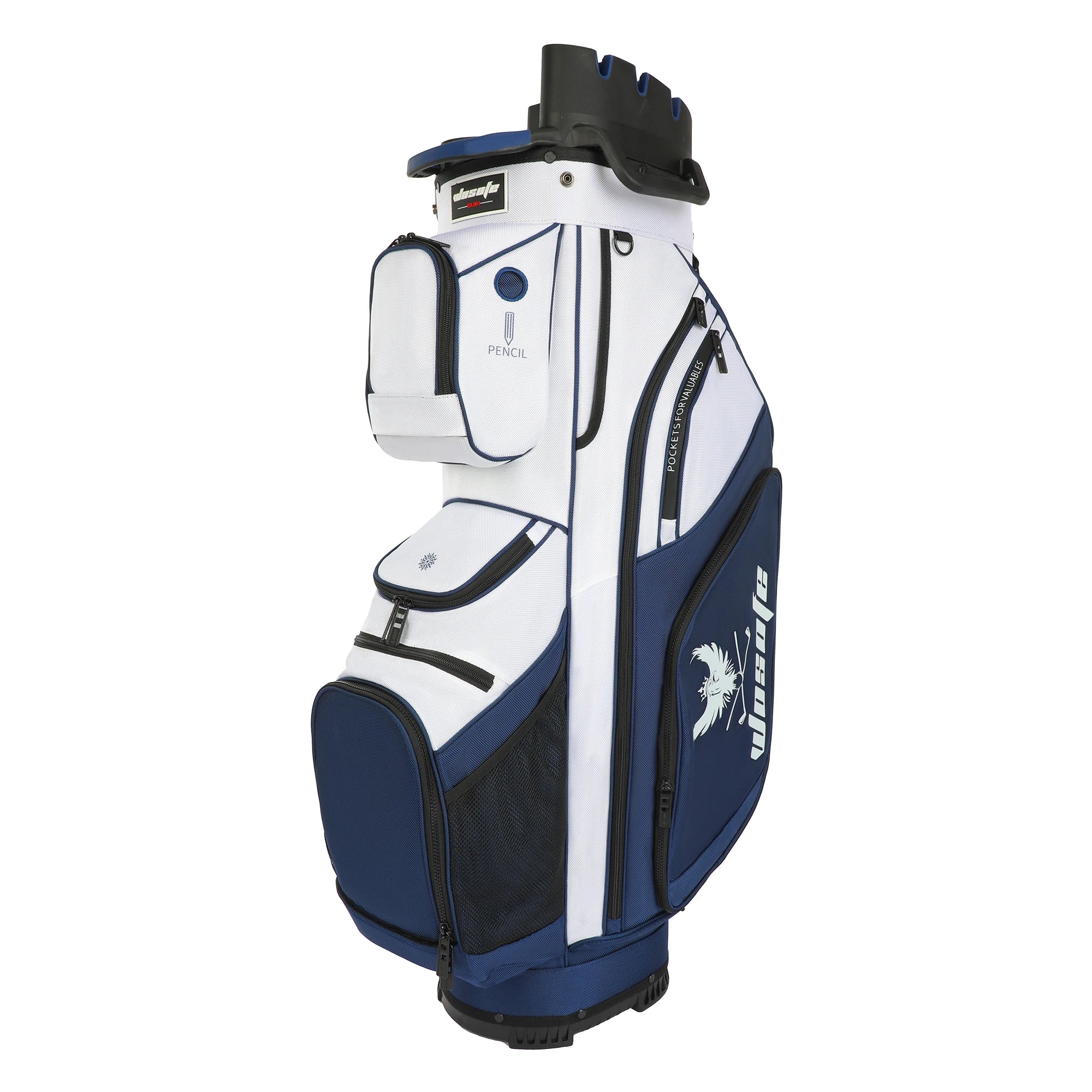 14 Way Full-Length Divider Top Men Golf Cart Bag, Fixed Slots Clubs Organized Premium Oxford Cloth Women 13 Pockets Black Blue G
