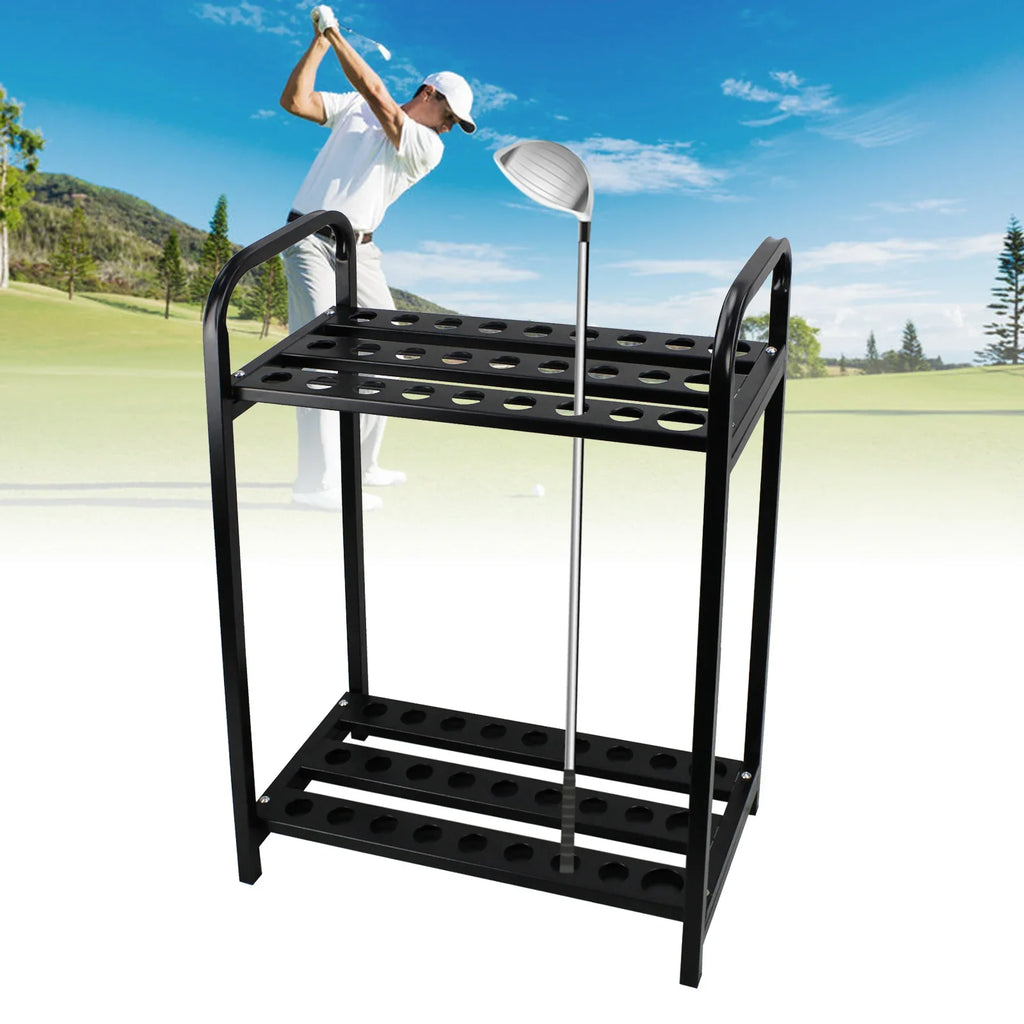 NEW Metal Golf Club Holder Organizer - 27 Club Display Rack, Durable Golf Shelf Stand for Storage and Wall Mount
