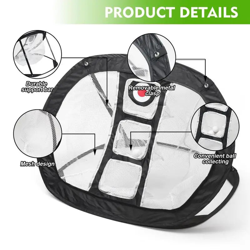 Foldable PopUp Golf Chipping Mat Golf Chipping Net Portable Golf Swing Trainer Chipping Pitching Cages Mats For Golf Supplies